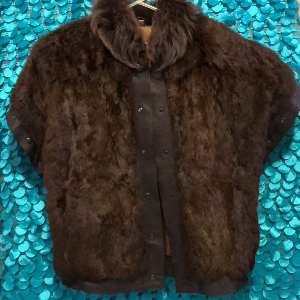 Luxury Real Fur jacket with leather M
